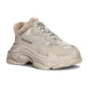 Triple S “Pelliccia sintetica – Beige” 668562W3CQ59710