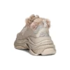 Triple S “Pelliccia sintetica – Beige” 668562W3CQ59710
