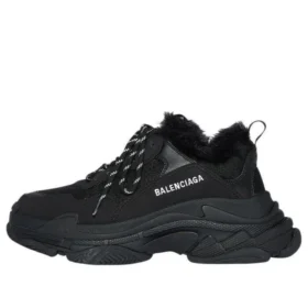 Triple S “Pelliccia sintetica – Nero” 668562W3CQ51000