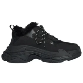 Triple S “Pelliccia sintetica – Nero” 668562W3CQ51000