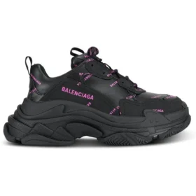 Triple S Sneaker “All Over Logo – Nero Rosa” 524039W2FA11050