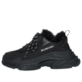 Triple S Sneaker “Faux Fur Black” 668563W3CQ51000
