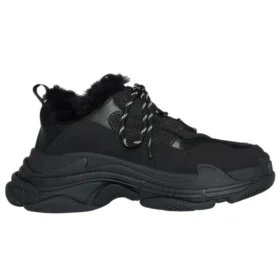 Triple S Sneaker “Faux Fur Black” 668563W3CQ51000
