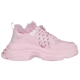 Triple S Sneaker in pelliccia sintetica “Pink” 668562W3CQ55000