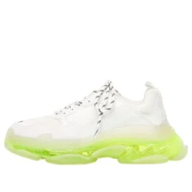 Triple S Sneaker “Suola trasparente – Bianco e giallo fluo” 544351W2FR19073
