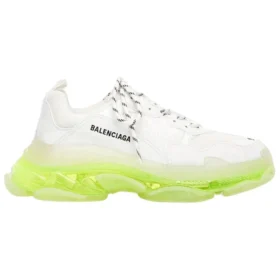 Triple S Sneaker “Suola trasparente – Bianco e giallo fluo” 544351W2FR19073