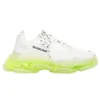 Triple S Sneaker “Suola trasparente – Bianco Giallo Fluo” 541624W2FR19073