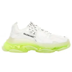 Triple S Sneaker “Suola trasparente – Bianco Giallo Fluo” 541624W2FR19073