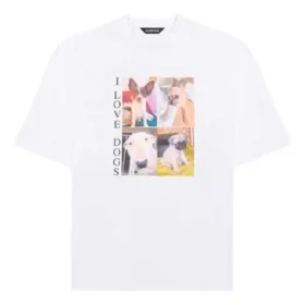 Unisex con stampa “I Love Dogs”, bianco 641614TJVH19000