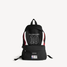 Zaino da uomo Balenciaga | Collaborazione con la NBA Explorer in nero/bianco/rosso vermiglio