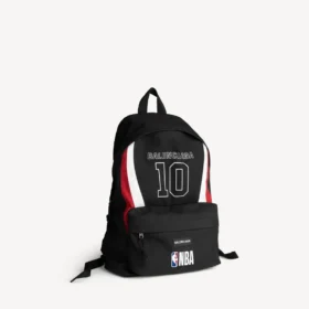Zaino da uomo Balenciaga | Collaborazione con la NBA Explorer in nero/bianco/rosso vermiglio